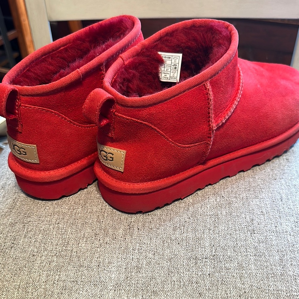 UGG Red Suede Ankle Boots